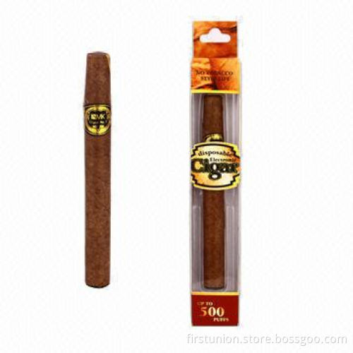 Disposable Electric Cigarettes, Up to 500-puff, Dark Brown Appearance, OEM/ODM Orders Welcomed